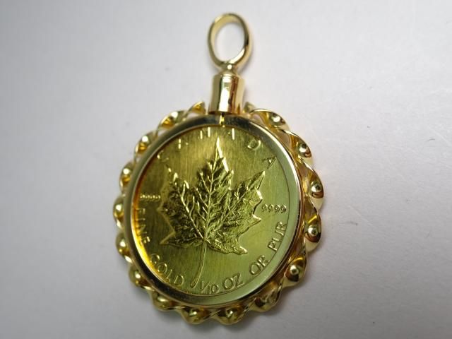 <img class='new_mark_img1' src='https://img.shop-pro.jp/img/new/icons24.gif' style='border:none;display:inline;margin:0px;padding:0px;width:auto;' />K24カナダメイプルコイン 1/10OZ K18枠 合計4,7g 画像1