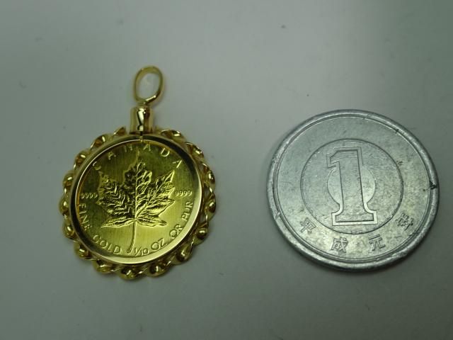 <img class='new_mark_img1' src='https://img.shop-pro.jp/img/new/icons24.gif' style='border:none;display:inline;margin:0px;padding:0px;width:auto;' />K24カナダメイプルコイン 1/10OZ K18枠 合計4,7g 画像2
