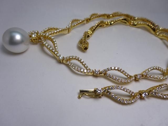 K18Çòij¿¿¼î¥Í¥Ã¥¯¥ì¥¹¡¡15,5mm D8,29ct 58,7g¡¡²èÁü2