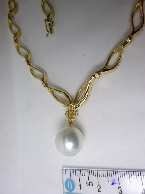 K18Çòij¿¿¼î¥Í¥Ã¥¯¥ì¥¹¡¡15,5mm D8,29ct 58,7g¡¡²èÁü3