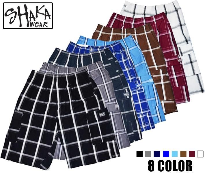 Shaka Wear Plaid Check Shorts 全8色 La Puerta チカーノファッション チョロ を中心にwest Sideヒップホップ ローライダー チョロスタイル ポッパー等 West Coastストリート全般の衣類 チカーノやメキシコ カリフォルニア雑貨 チカーノラップや