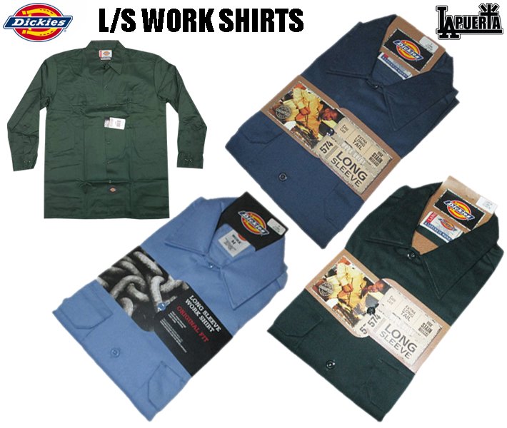 【DICKIES】L/S WORK SHIRTS【DEAD COLOR】 - 【LA  PUERTA】大阪アメリカ村！チカーノ・カルチャー＆ウェスト・コースト専門店