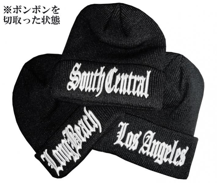 South Central Pompom Beanie Black