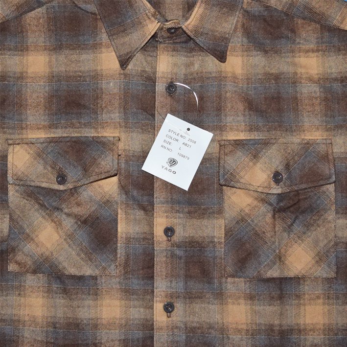 YAGO【L/S FLANNEL OPEN SHIRTS】AB21【BROWN】 - 【LA PUERTA】大阪