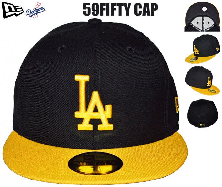 NEWERA】59FIFTY CAP【DODGERS-LA】BLACKxYELLOW - 【LA PUERTA】大阪 