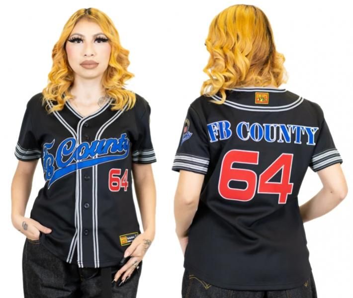 FB COUNTY XL 黒 Vネックシャツ 64