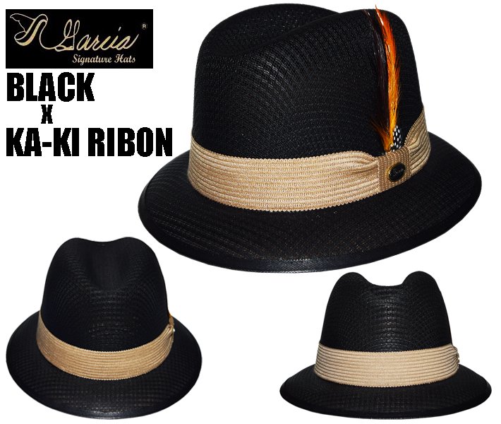 GARCIA【LOWRIDER HAT】BLACK x KA-KI RIBON-57(7 1/8) - 【LA PUERTA 
