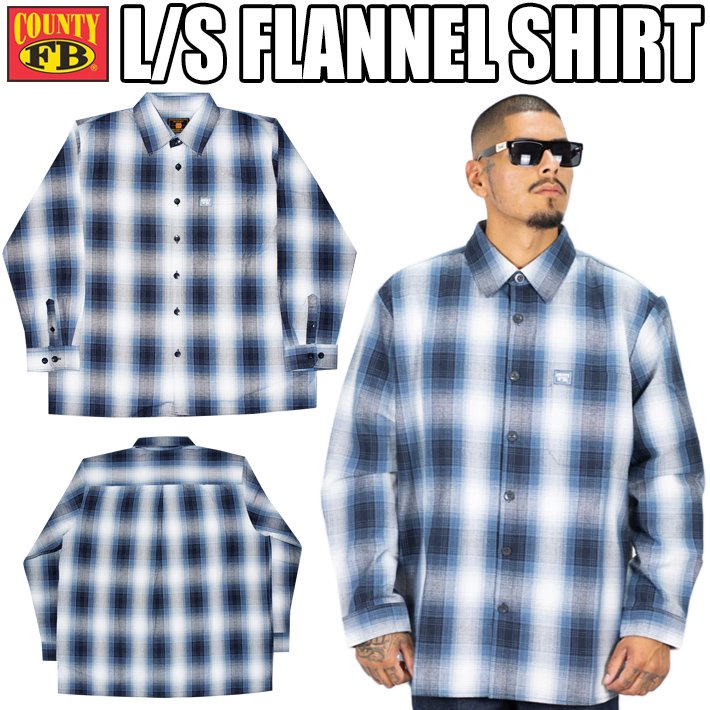 FB COUNTY【L/S CHECKER FLANNEL SHIRTS】