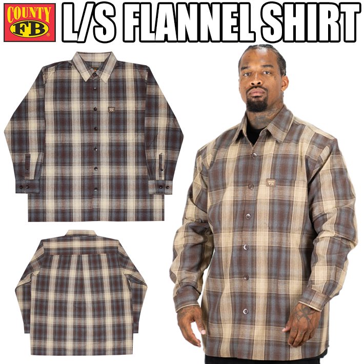 FB COUNTY【L/S CHECKER FLANNEL SHIRTS】