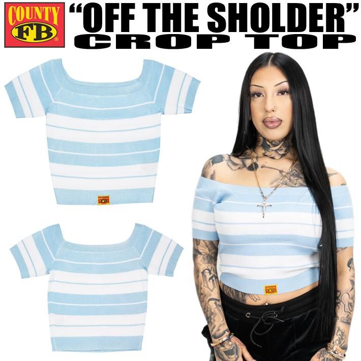 FB COUNTY / OFF THE SHOLDER CROP TOPS