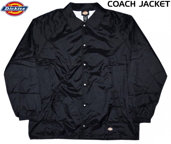 DICKIES【COACH JACKET(WIND BREAKER)】BLACK - 【LA  PUERTA】大阪アメリカ村！チカーノ・カルチャー＆ウェスト・コースト専門店