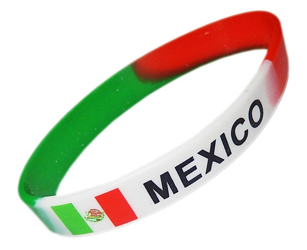 Mexico ラバーブレスレット Whitexgreenxred La Puerta チカーノファッション チョロ を中心にwest Sideヒップホップ ローライダー チョロスタイル ポッパー等 West Coastストリート全般の衣類 チカーノやメキシコ カリフォルニア雑貨 チカーノラップや