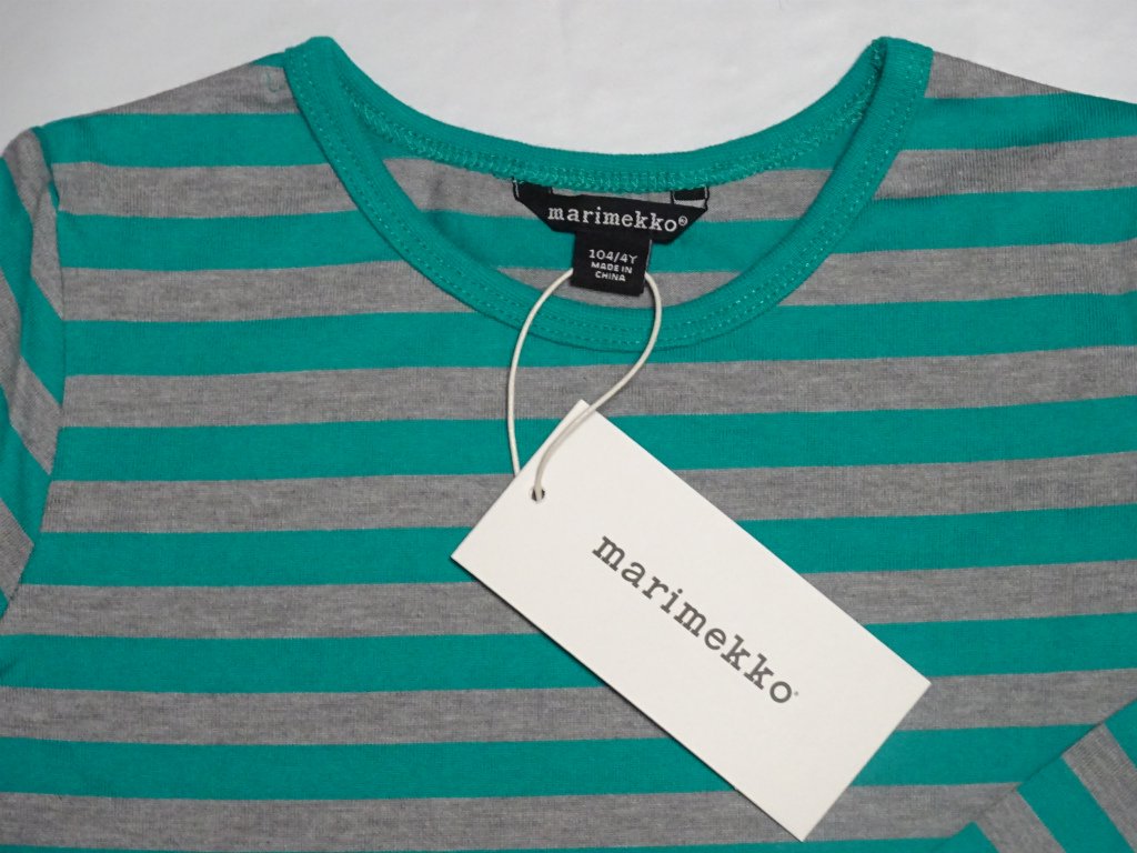 Marimekko マリメッコ ボーダーtシャツ ロング 緑xグレー 98 3y Hokuo Design Stockholm Marimekko マリメッコ ボーダーtシャツ ロング 緑xグレー 98 3y Hokuo Design Stockholm