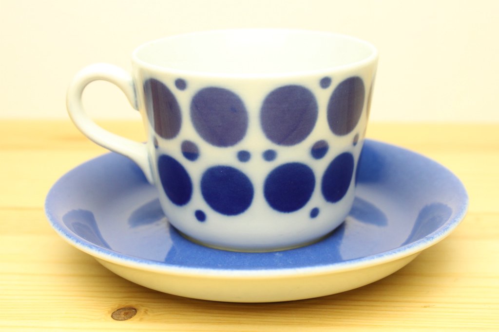 ARABIA(アラビア) Steincil（ステンシル）青ドット コーヒーカップ