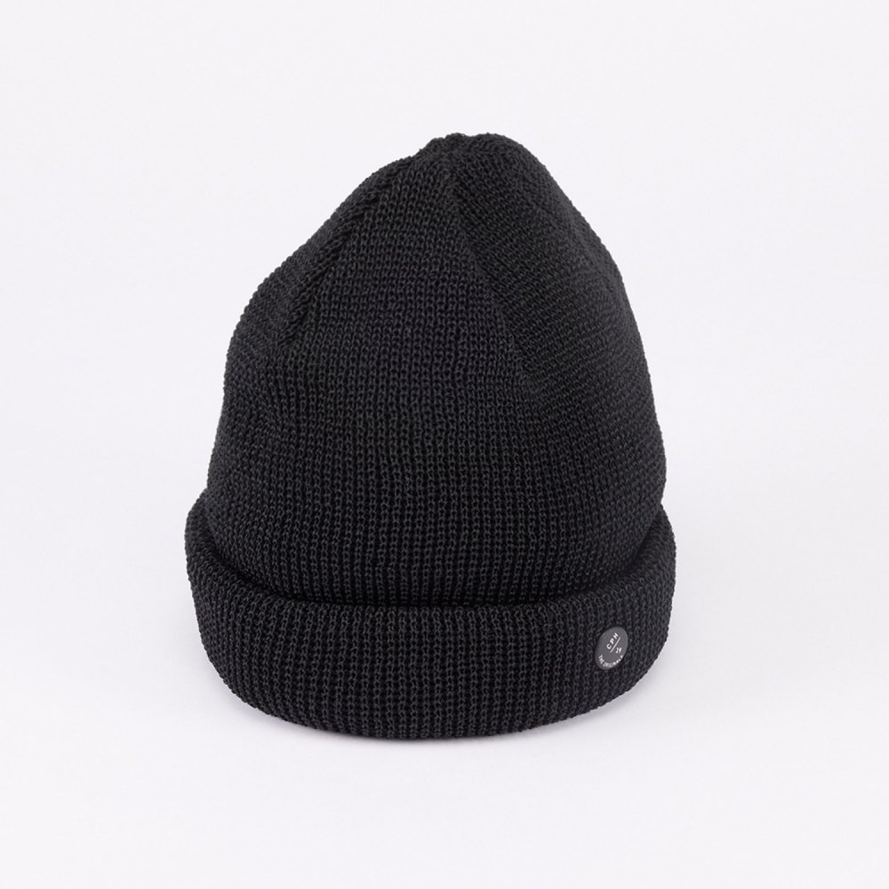 <font color=red>SOLD OUT</font> CUFF KNIT CAP /STRAW YARN /BLACK（ニットキャップ /ストローヤーン /ブラック）「帽子」