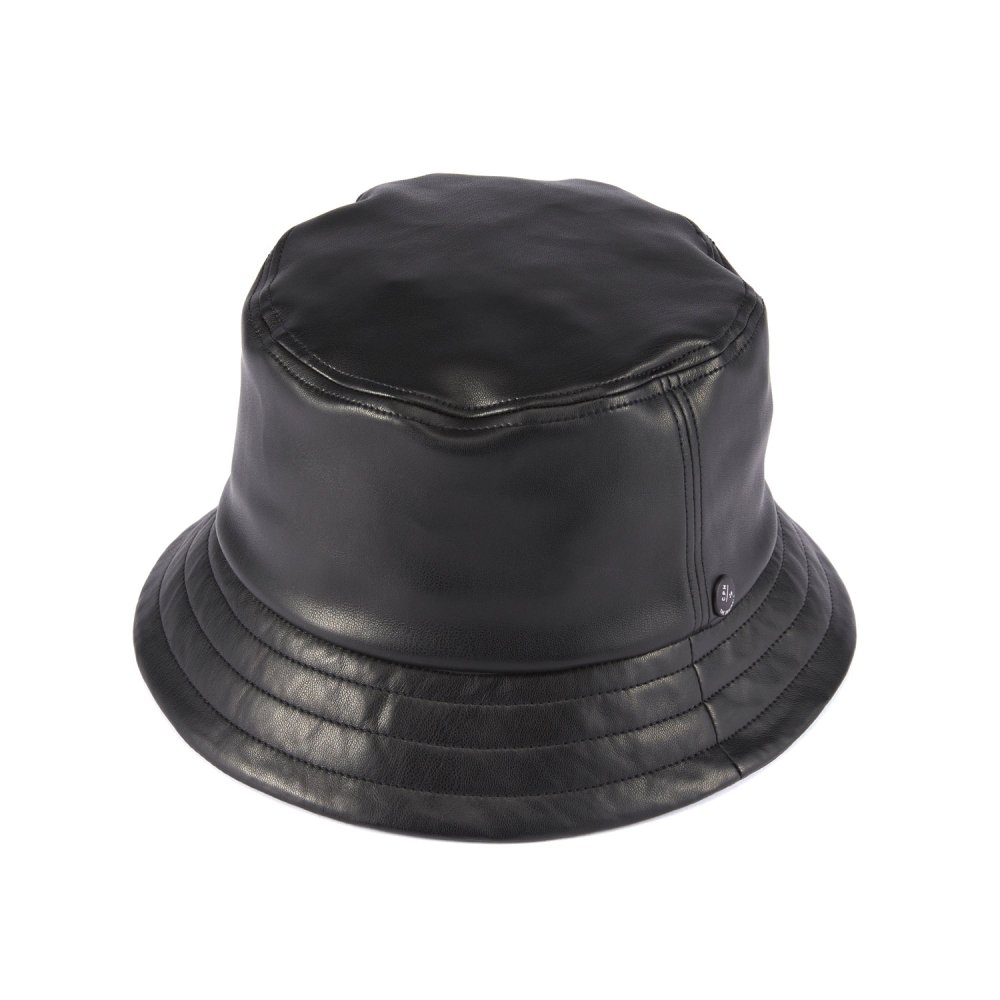 <font color=red>SOLD OUT</font>BUCKET HAT / SYNTHETIC LEATHER / BLACK（バケットハット/ シンセティックレザー/ ブラック）