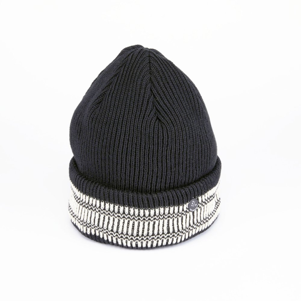 CUFF KNIT CAP / 3D BORDER / BLACK（カフニットキャップ / 3Dボーダー / ブラック）「帽子」