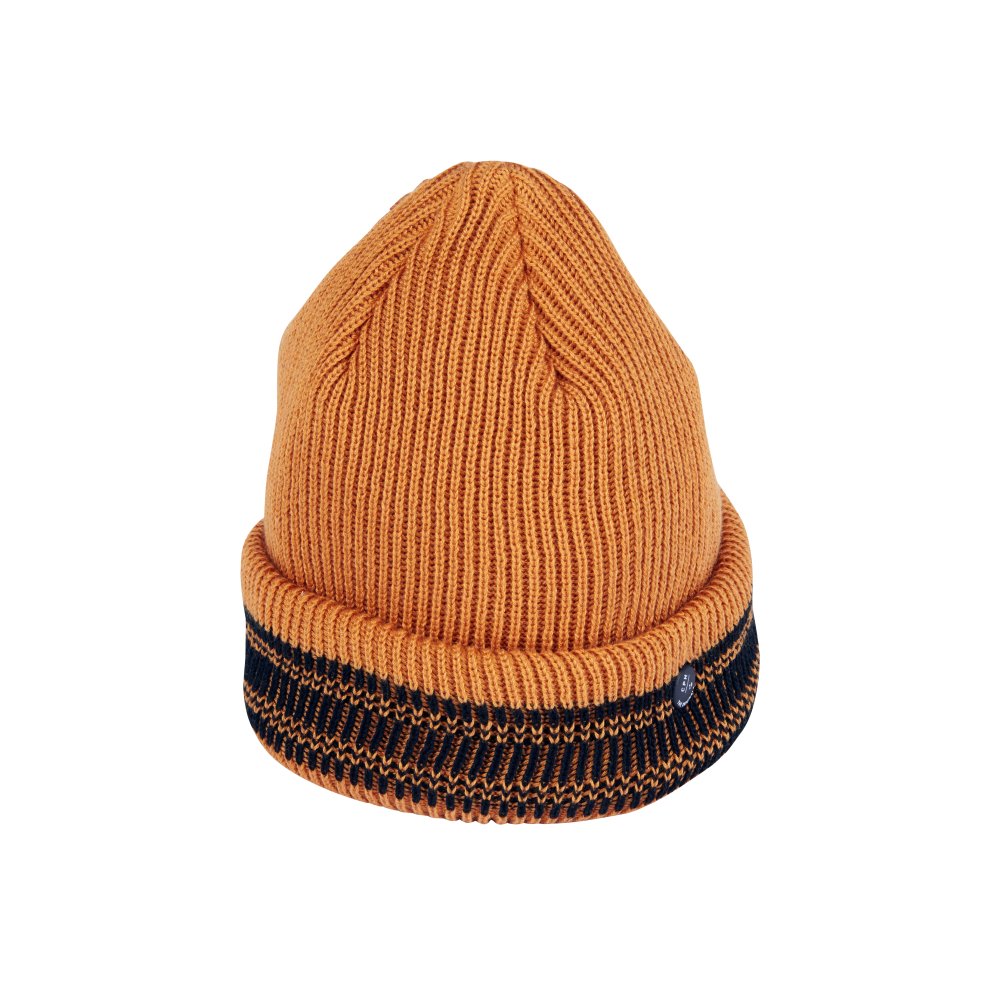 <font color=red>SOLD OUT</font>CUFF KNIT CAP / 3D BORDER / ORANGE（カフニットキャップ / 3Dボーダー / オレンジ）「帽子」