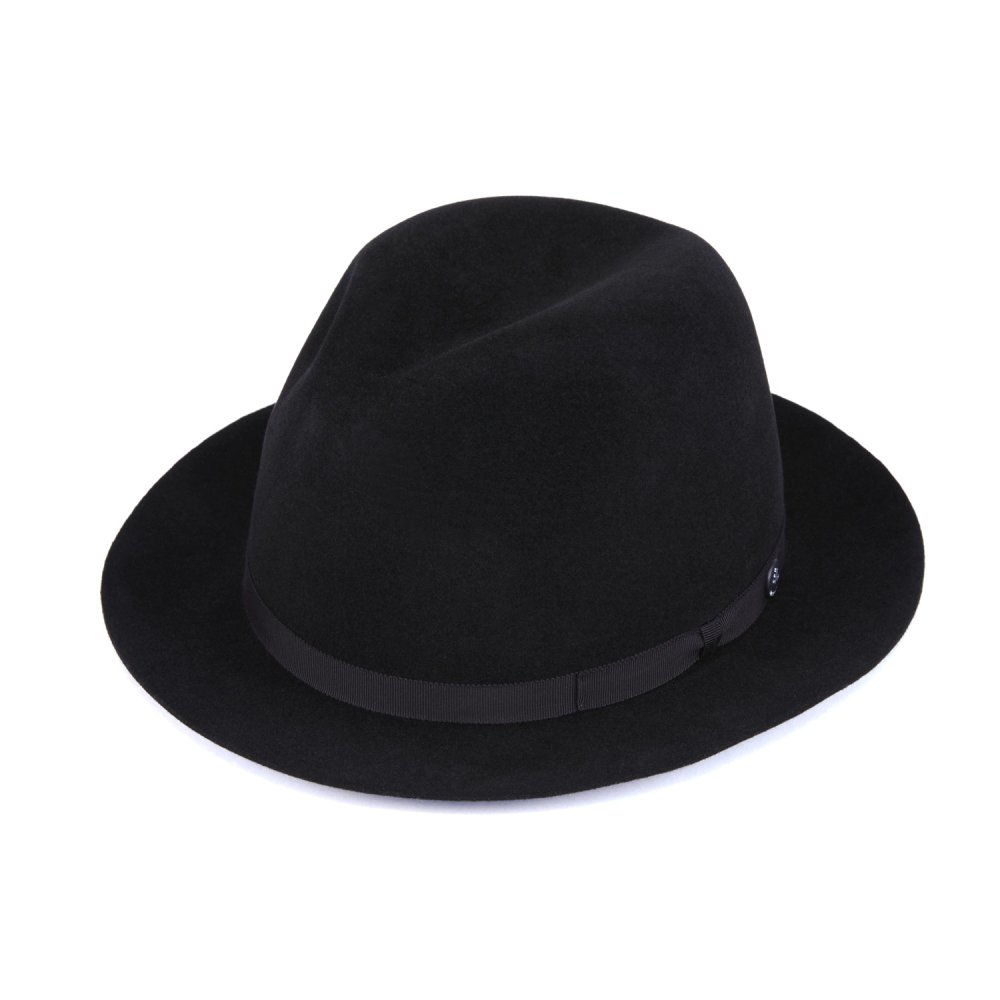 FELT HAT / RABBIT FRONT PINCH / BLACK（フェルトハット/ ラビットフロントピンチ/ ブラック）「帽子」