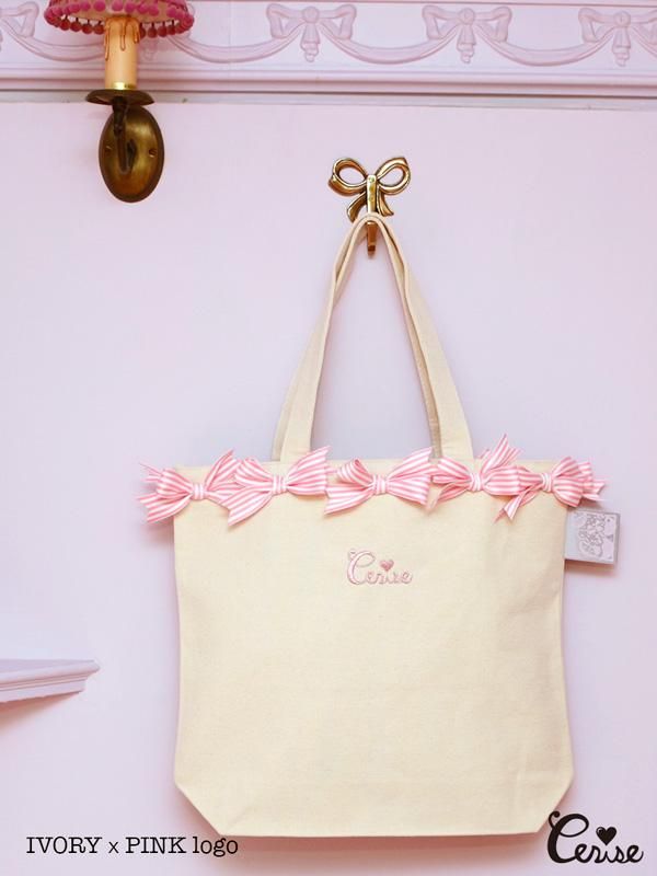 Cerise リボンリボントートbag M キナリ ベビーピンク Cerise Web Store