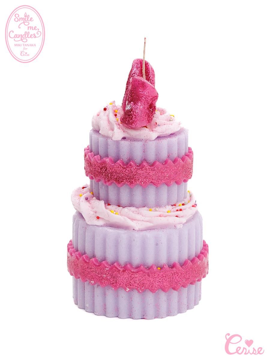 Smile me, Candles BIGリボンケーキキャンドル（パープル） | 大きな