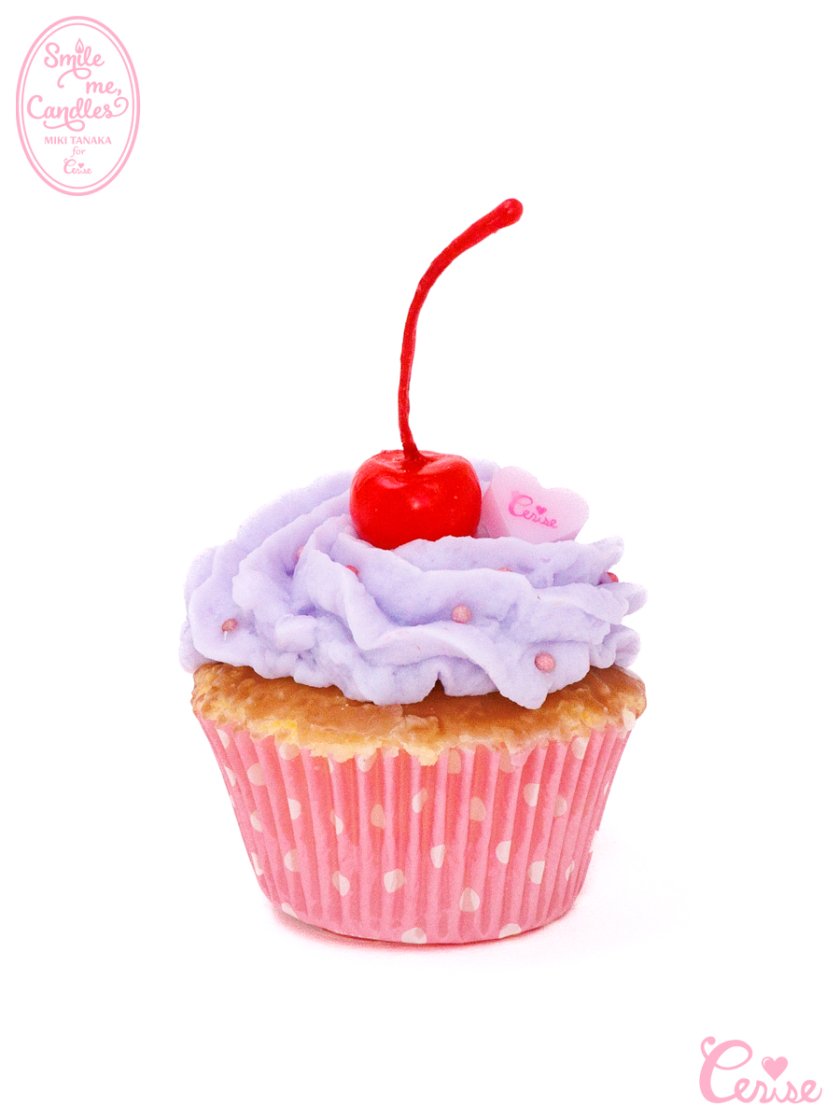 Smile me, Candles チェリーカップケーキキャンドル (ベビーピンク) | リアルなケーキにたっぷりのホイップがおいしそうなキャンドル  - Cerise Web Store