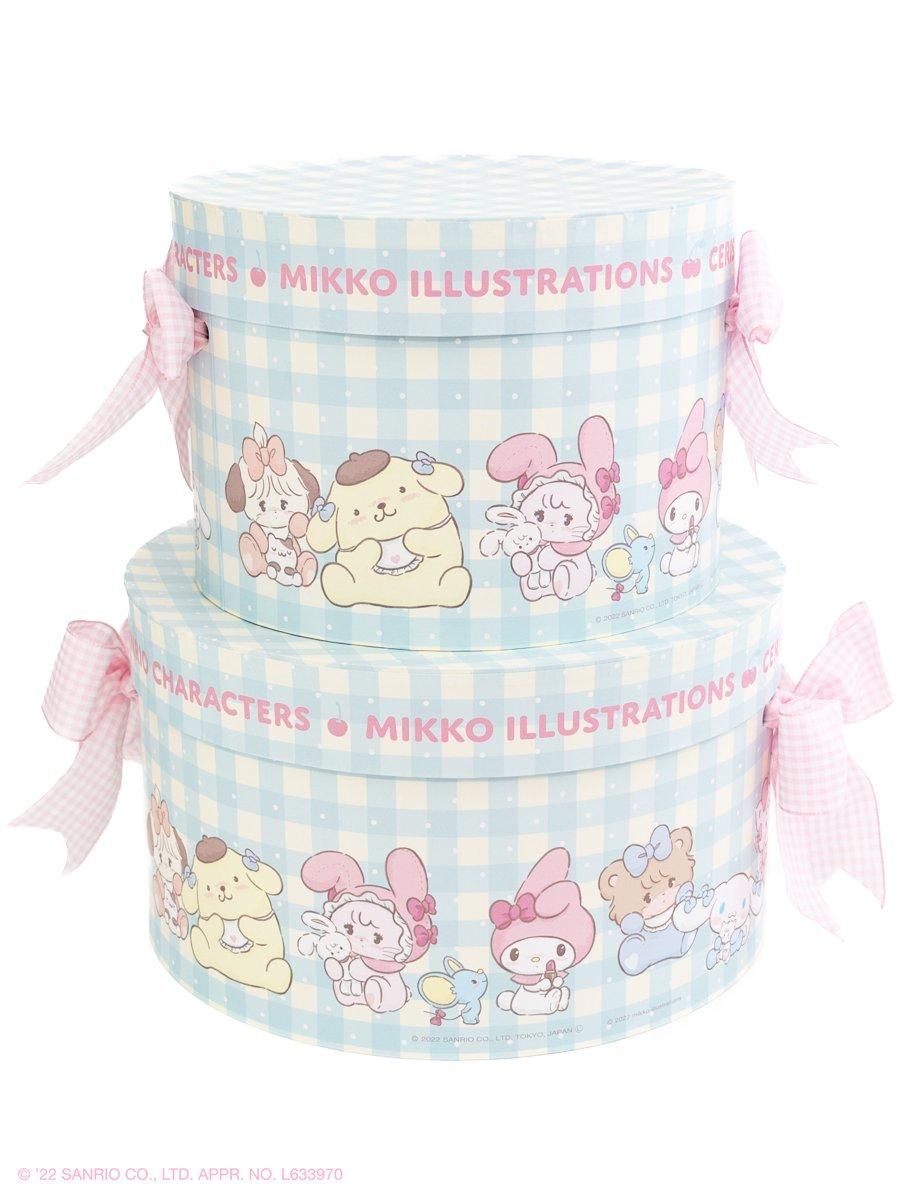 mikko ミッコ チェリーズコラボ　ハットボックス 2個セット　大サイズ難あり Cerise × mikko illustrations × Sanrio characters 帽子箱 - Cerise
