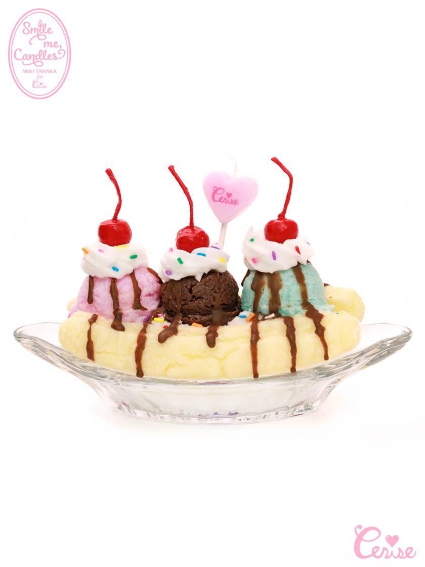 Smile me, Candles バナナスプリットキャンドル (チョコミント