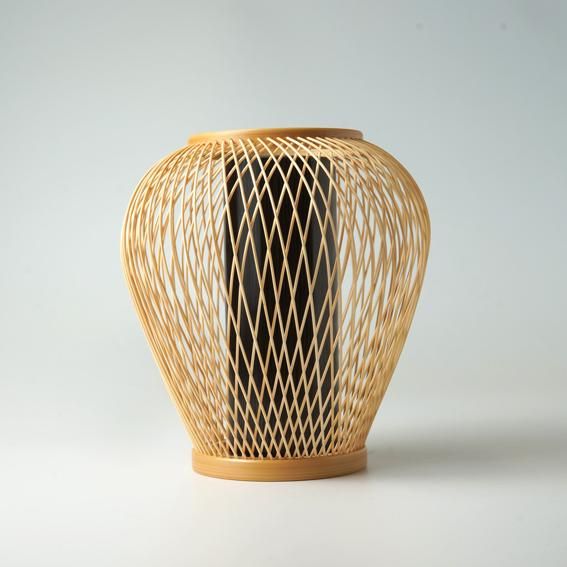 涼炉台　竹細工　工芸品　手付き花籠　花器 涼炉台 竹細工 工芸品 手付き花籠 花器 工芸品