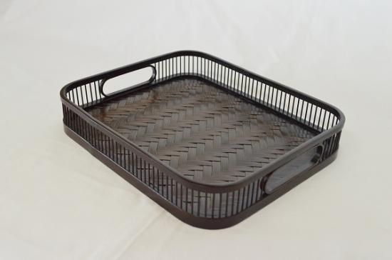 トレー 忘れな盆（手付） - 駿河竹千筋細工 【公式】 駿河竹千筋細工