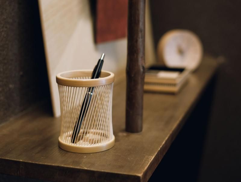 ペン立て 奏(そう) （さらし） - 駿河竹千筋細工 【公式】 駿河竹千筋