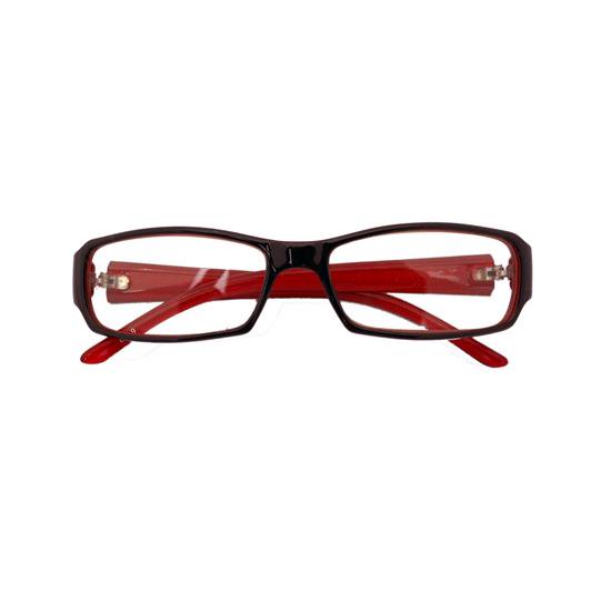 未使用☆小さめメガネフレーム　赤　スクエア　シャープかつ、華やかにまるのメガネ赤