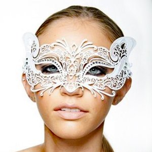 〔*SALE*〕venicemask-white-ホワイトメタル・マスク◆MADEinITALY◆【☆在庫処分セール☆】