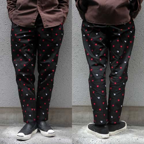 限定品【超美品】☆CALEE：ハートパターン　クロップド　パンツ　Ｌ CALEE-EL GARAGE ONLINE STORE ( DOMINO66 & Garage by DOMINO66