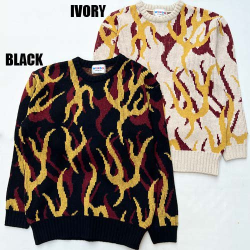 <img class='new_mark_img1' src='https://img.shop-pro.jp/img/new/icons5.gif' style='border:none;display:inline;margin:0px;padding:0px;width:auto;' />WEIRDO_[セーター] PSYCHO FLAMES SWEATER