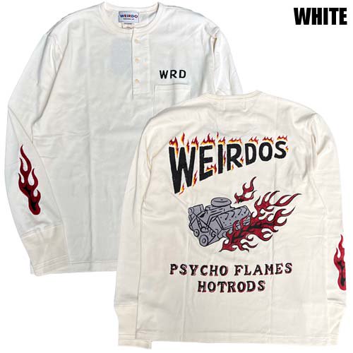<img class='new_mark_img1' src='https://img.shop-pro.jp/img/new/icons5.gif' style='border:none;display:inline;margin:0px;padding:0px;width:auto;' />WEIRDO_[L/S TEE] PSYCHO FLAMES L/S HENRY T-SHIRTS