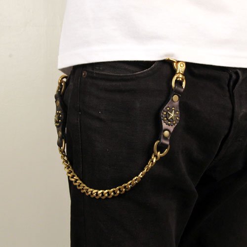 CALEE_[ウォレットチェーン]LEATHER WALLET CHAIN -STAR STUDS