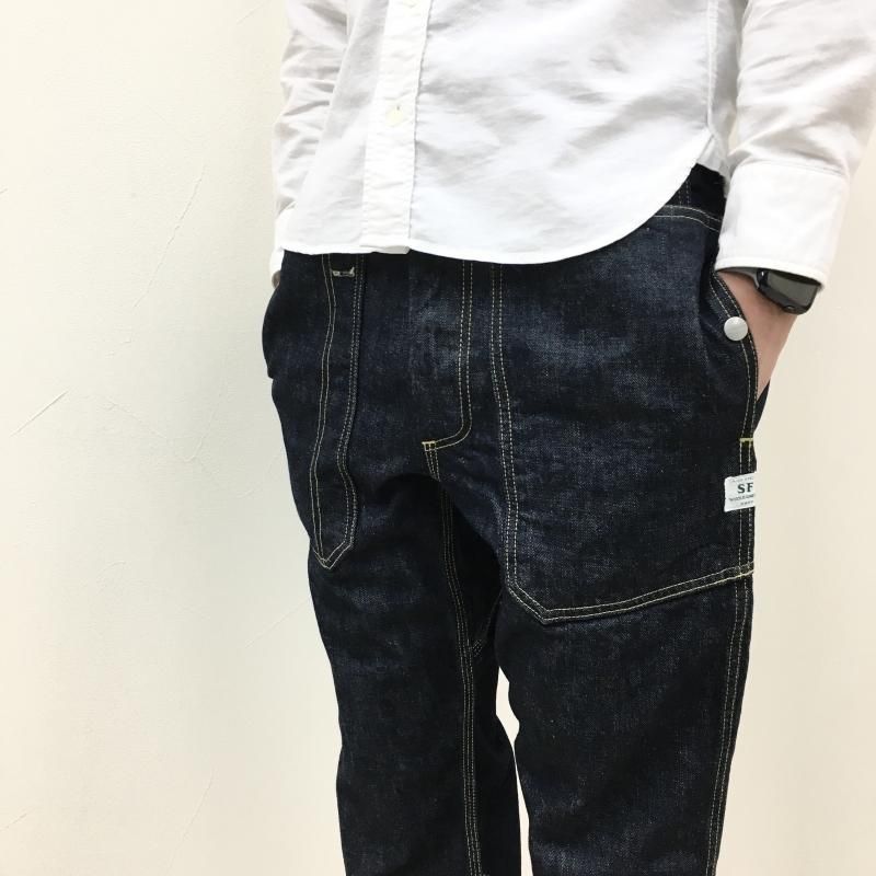 SASSAFRAS 13.5oz DENIM FALL LEAF SPRAYER PANTS(INDIGO