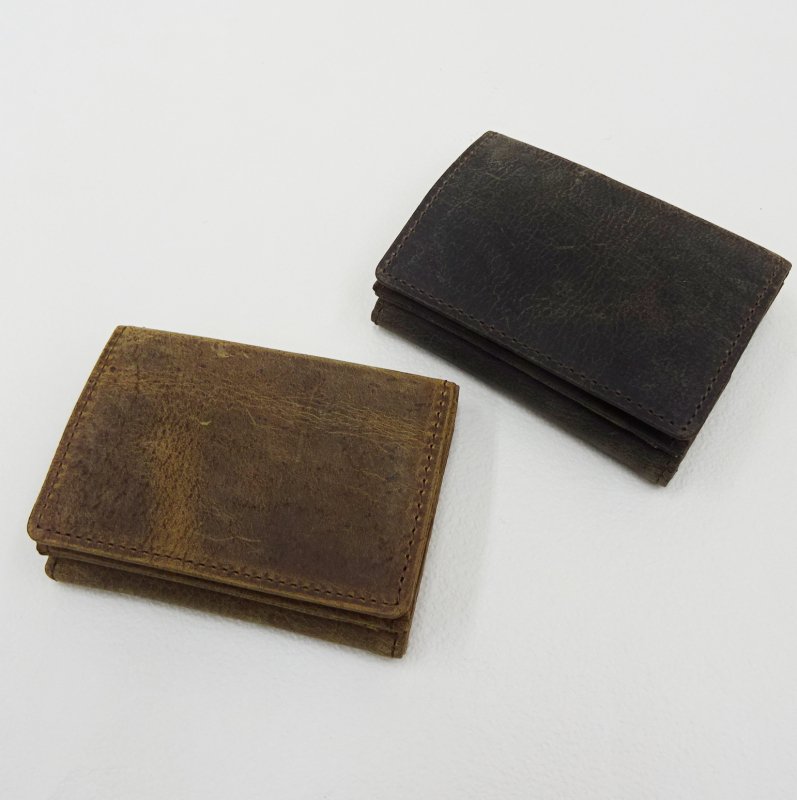  SLOW HERBIE hold mini wallet -KUZU- (BLACK/RED BROWN)