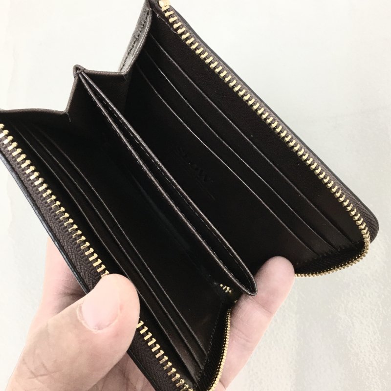  SLOW BRIDLE L ZIP wallet (BLACK/CHOCO/RED BROWN)