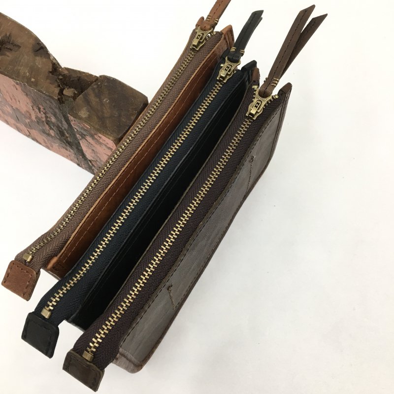  SLOW tochigi leather long wallet -belley- (BLACK/CHOCO/CAMEL)
