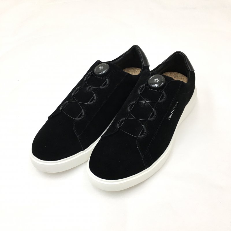 PG YOUTH GONE LETHER SNEAKERS (BLACK SUEDE) - have a golden day!