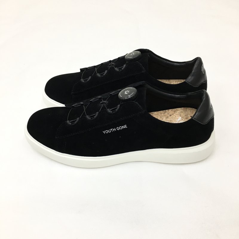 PG YOUTH GONE LETHER SNEAKERS (BLACK SUEDE) - have a golden day!