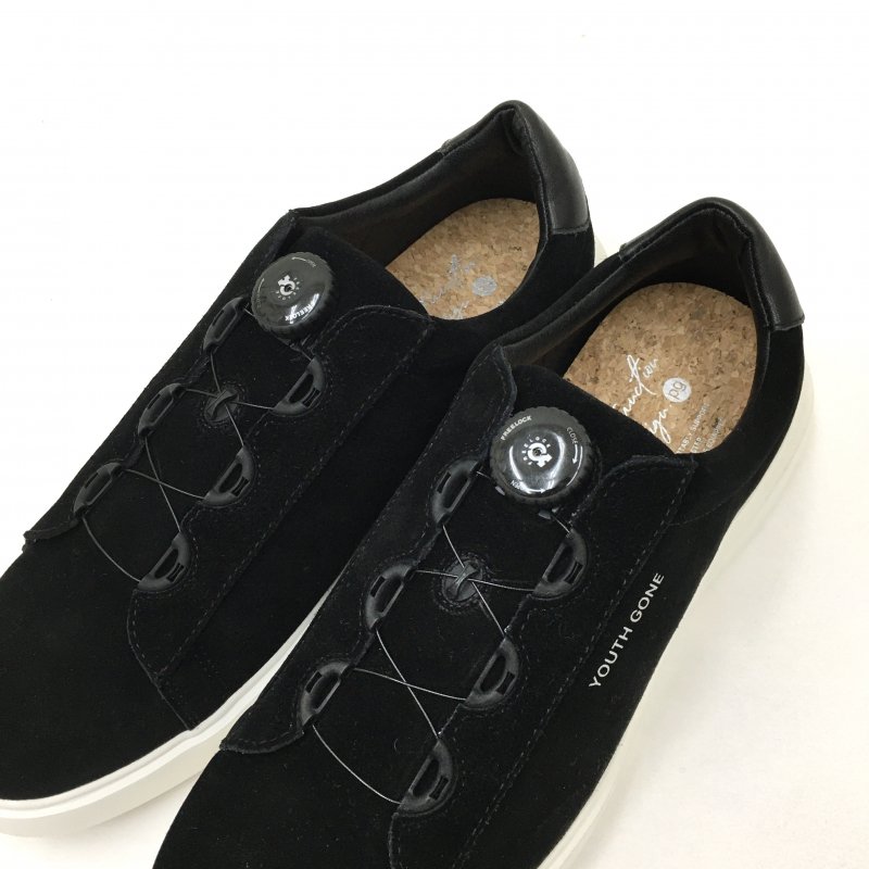 PG YOUTH GONE LETHER SNEAKERS (BLACK SUEDE) - have a golden day!