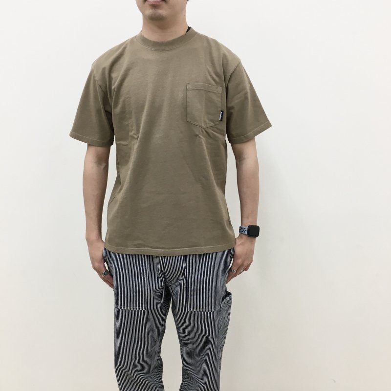  THOUSAND MILE MADE IN USA POCKET TEE (Lt.BROWN)【55%OFF】