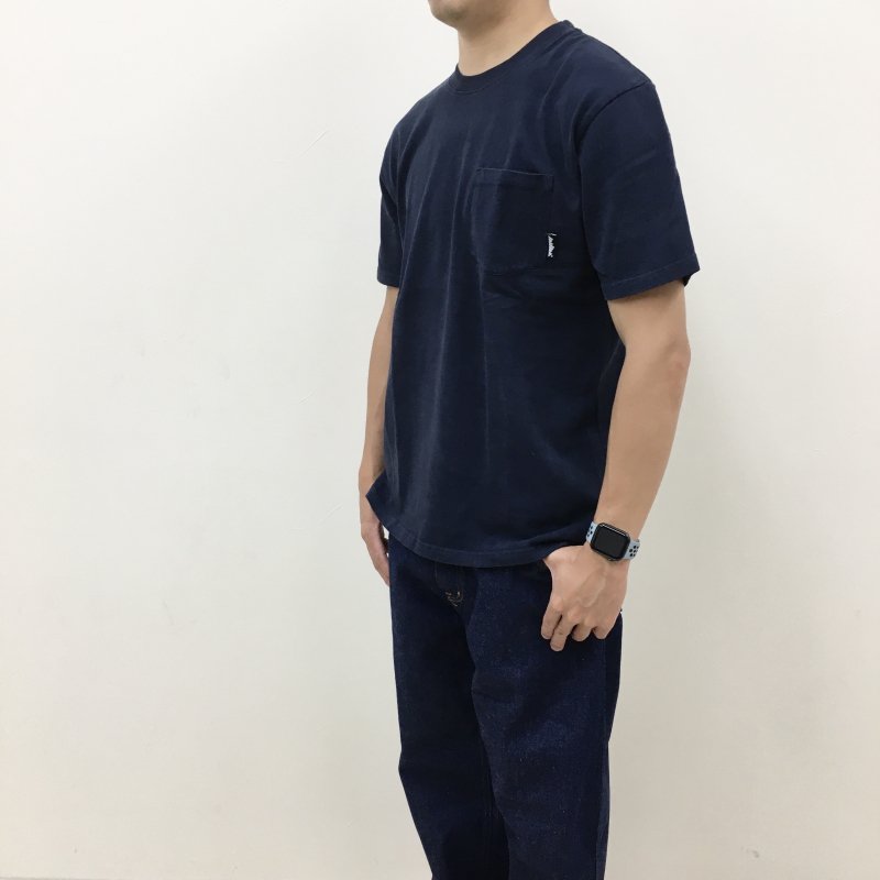  THOUSAND MILE MADE IN USA POCKET TEE (NAVY)【55%OFF】