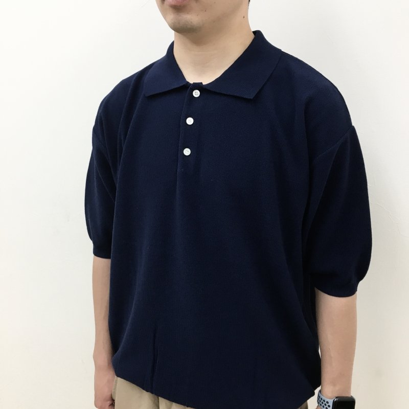  MANUAL ALPHABETBET  ALL TIME KNIT KANOKO POLO(INK BLUE)【50%OFF】