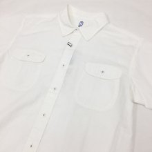 KATO' BASIC カラミ3本針S/Sワークシャツ (WHITE)