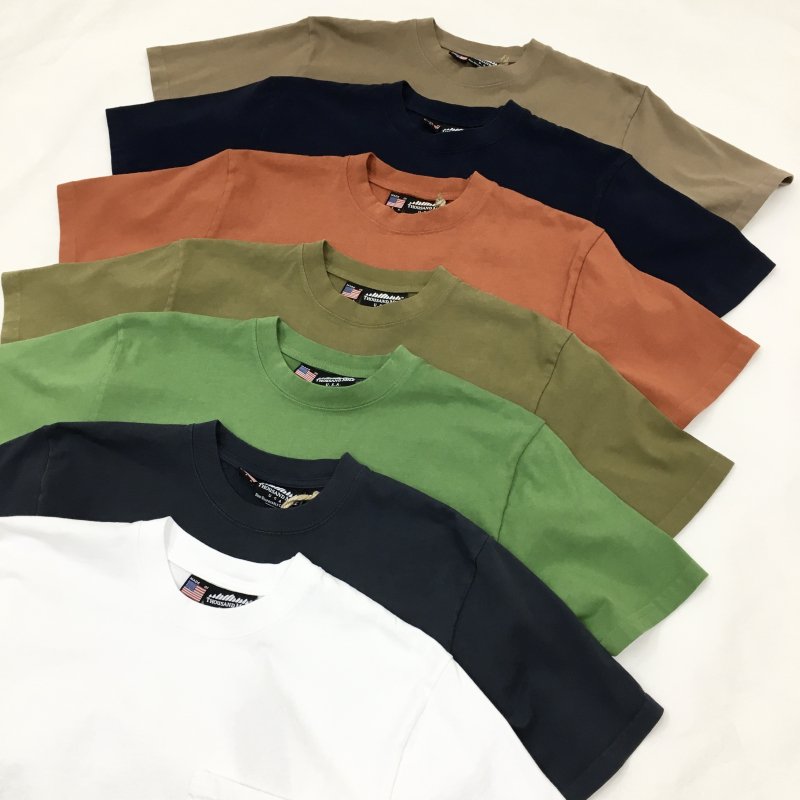  THOUSAND MILE MADE IN USA POCKET TEE (SMOOKEY GREEN)【40%OFF】