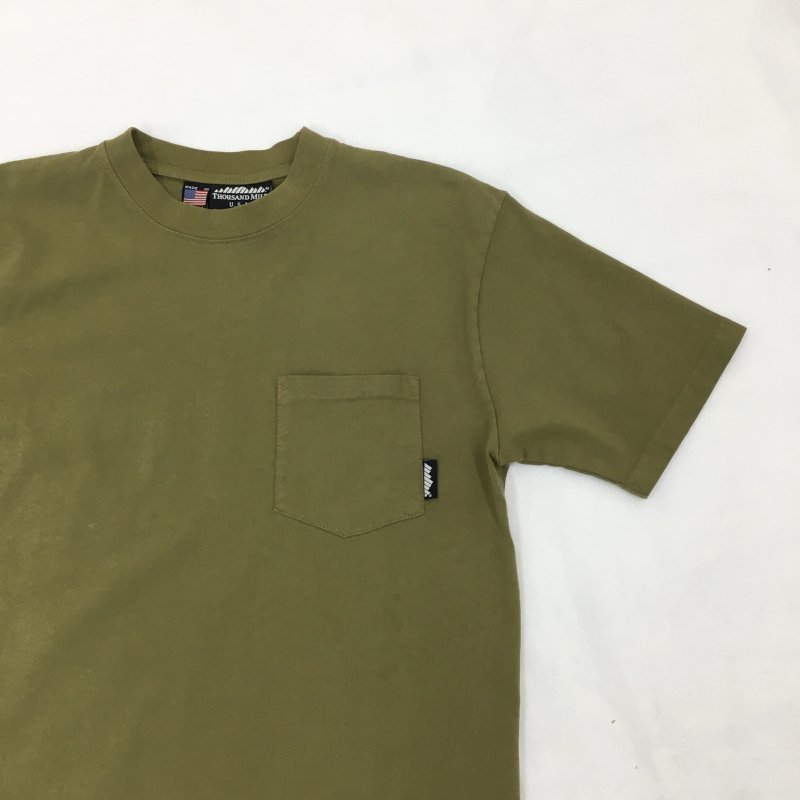  THOUSAND MILE MADE IN USA POCKET TEE (OLIVE)【55%OFF】